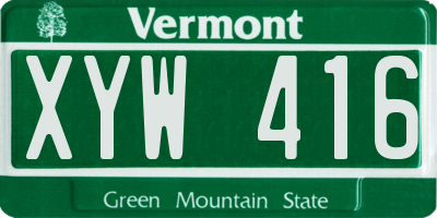 VT license plate XYW416