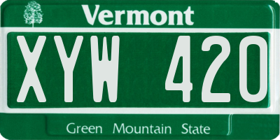 VT license plate XYW420