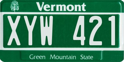 VT license plate XYW421