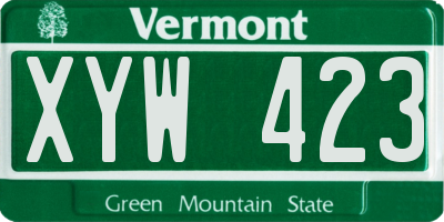 VT license plate XYW423