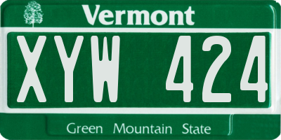 VT license plate XYW424