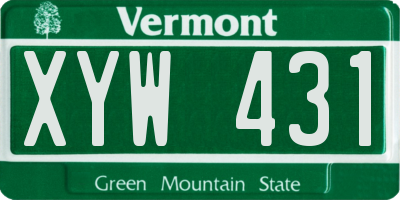 VT license plate XYW431