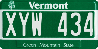 VT license plate XYW434