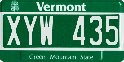 VT license plate XYW435