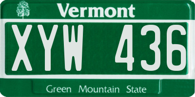 VT license plate XYW436