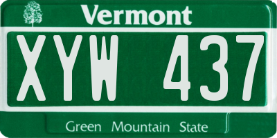 VT license plate XYW437