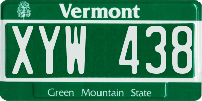 VT license plate XYW438