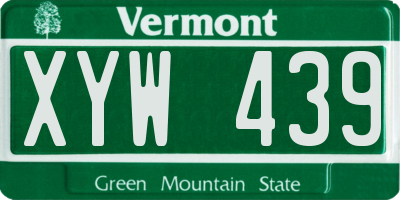 VT license plate XYW439