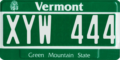 VT license plate XYW444