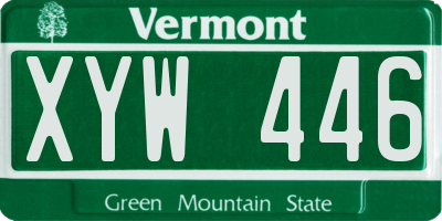 VT license plate XYW446