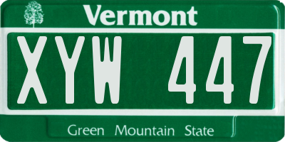 VT license plate XYW447