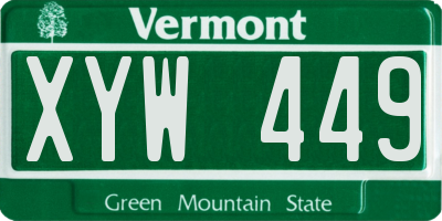 VT license plate XYW449