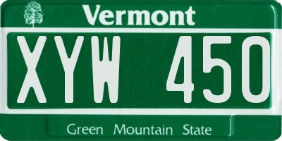 VT license plate XYW450