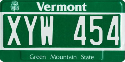 VT license plate XYW454