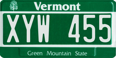 VT license plate XYW455