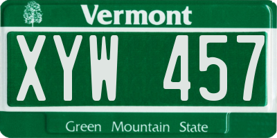 VT license plate XYW457