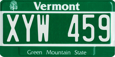 VT license plate XYW459