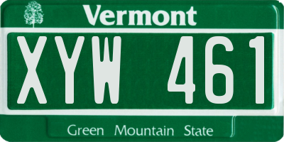 VT license plate XYW461