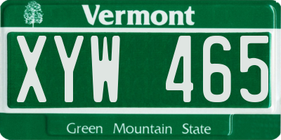 VT license plate XYW465