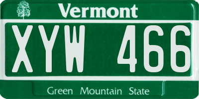 VT license plate XYW466