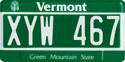 VT license plate XYW467