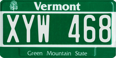 VT license plate XYW468