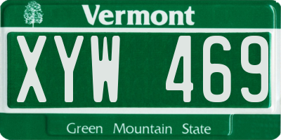 VT license plate XYW469
