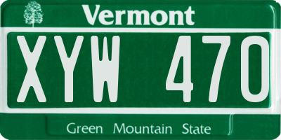 VT license plate XYW470