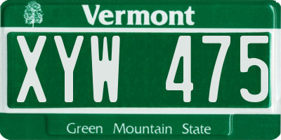 VT license plate XYW475