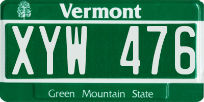 VT license plate XYW476