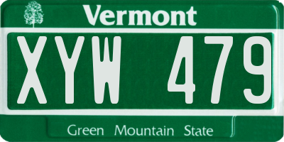 VT license plate XYW479