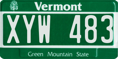 VT license plate XYW483