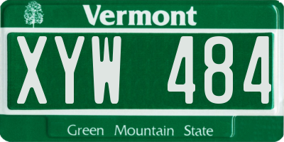 VT license plate XYW484