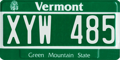 VT license plate XYW485