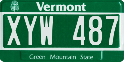 VT license plate XYW487