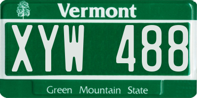 VT license plate XYW488