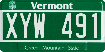 VT license plate XYW491