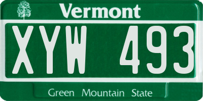 VT license plate XYW493