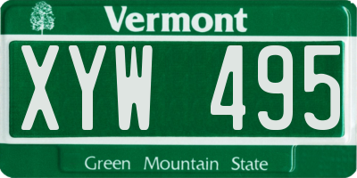 VT license plate XYW495
