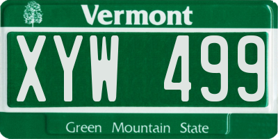 VT license plate XYW499
