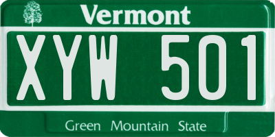 VT license plate XYW501