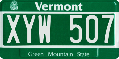 VT license plate XYW507