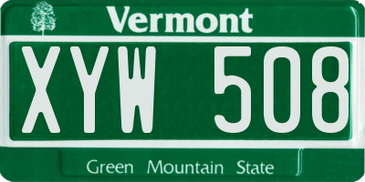 VT license plate XYW508