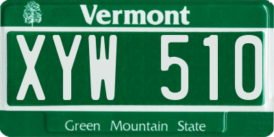 VT license plate XYW510
