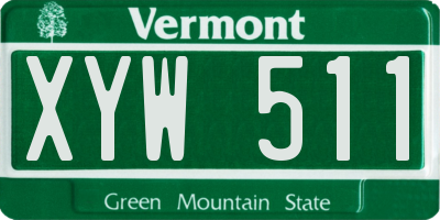 VT license plate XYW511
