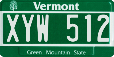 VT license plate XYW512