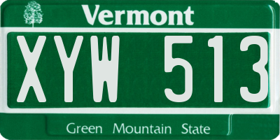 VT license plate XYW513