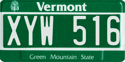 VT license plate XYW516