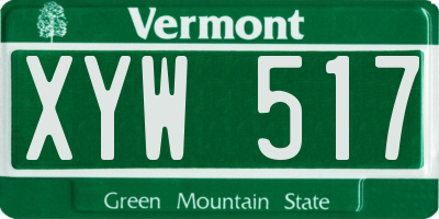 VT license plate XYW517