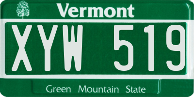 VT license plate XYW519